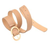 Elegant Basic Simple Style Solid Color Pu Leather Alloy Plating Women's Leather Belts main image 4