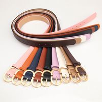 Elegant Basic Simple Style Solid Color Pu Leather Alloy Plating Women's Leather Belts main image 3
