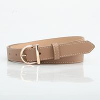 Basic Lady Simple Style Solid Color Pu Leather Alloy Women's Leather Belts sku image 1