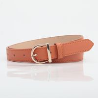 Basic Lady Simple Style Solid Color Pu Leather Alloy Women's Leather Belts sku image 3