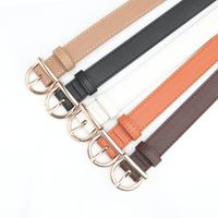 Basic Lady Simple Style Solid Color Pu Leather Alloy Women's Leather Belts main image 4