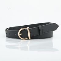 Basic Lady Simple Style Solid Color Pu Leather Alloy Women's Leather Belts sku image 5