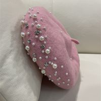 Women's Simple Style Solid Color Pearl Beret Hat sku image 9