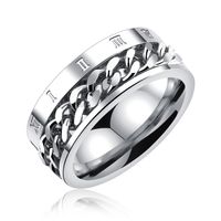 Douyin Gleiche Titans Tahl Schwarz Personal Isierte Römische Ziffern Ring Drehbare Ketten Kette Ring Graviert sku image 11