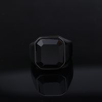 Fashion Square Stainless Steel Inlay Artificial Gemstones Men's Rings main image 7