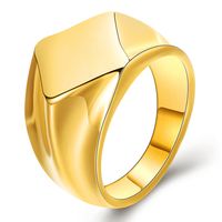 Retro Simple Style Square Oval 304 Stainless Steel Plating 18K Gold Plated Unisex Wide Band Rings Rings main image 4