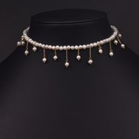 Élégant Géométrique Le Cuivre Placage Incruster Perle Plaqué Or 18k Collier sku image 11