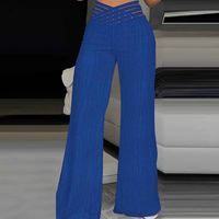 Women's Daily Street Casual Solid Color Full Length Hollow Out Flared Pants main image 5