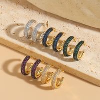 1 Pair Simple Style Round Plating Inlay Copper Zircon 14k Gold Plated Ear Cuffs main image 1