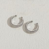 1 Paire Style Simple Rond Placage Incruster Le Cuivre Zircon Plaqué Or 14k Clips D'oreille sku image 1