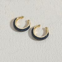 1 Pair Simple Style Round Plating Inlay Copper Zircon 14k Gold Plated Ear Cuffs sku image 3