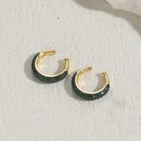 1 Pair Simple Style Round Plating Inlay Copper Zircon 14k Gold Plated Ear Cuffs sku image 4