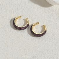 1 Pair Simple Style Round Plating Inlay Copper Zircon 14k Gold Plated Ear Cuffs sku image 5