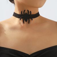 Wholesale Jewelry Gothic Exaggerated Streetwear Rose Spider Plastic Cloth Iron Lace Choker main image 1