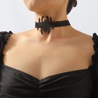 Wholesale Jewelry Gothic Exaggerated Streetwear Rose Spider Plastic Cloth Iron Lace Choker main image 5
