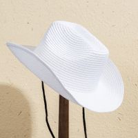 Unisex Casual Solid Color Wide Eaves Straw Hat sku image 1