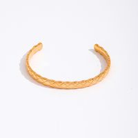 Simple Style Solid Color Stainless Steel 18k Gold Plated Cuff Bracelets sku image 2