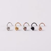 Streetwear Cool Style Heart Shape Stainless Steel Nose Studs main image 4