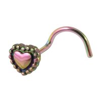 Streetwear Cool Style Heart Shape Stainless Steel Nose Studs main image 3