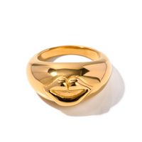 Wholesale Ig Style Lips Stainless Steel Plating 18k Gold Plated Rings main image 2