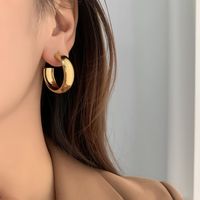 1 Pair Casual Modern Style Classic Style C Shape Plating Stainless Steel 14k Gold Plated Ear Studs main image 6