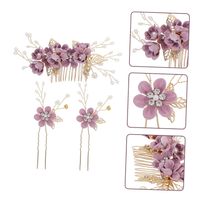 Bridal Headwear New Forest Blue Flower Hair Comb Knot Wedding Accessories sku image 50