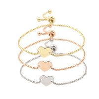 Estilo Simple Forma De Corazón Acero Titanio Chapados en oro de 18k Ninguno Pulsera Al Mayoreo main image 2