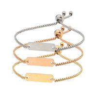 Simple Style Solid Color Titanium Steel 18K Gold Plated None Bracelets In Bulk main image 2