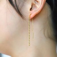 1 Piece Simple Style Solid Color Plating Stainless Steel None 18K Gold Plated Ear Line main image 3