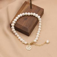 Retro Lady Solid Color Freshwater Pearl Beaded Plating 18k Gold Plated Bracelets sku image 26
