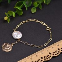 Retro Lady Solid Color Freshwater Pearl Beaded Plating 18k Gold Plated Bracelets sku image 4