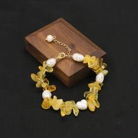 Retro Lady Solid Color Freshwater Pearl Beaded Plating 18k Gold Plated Bracelets sku image 3