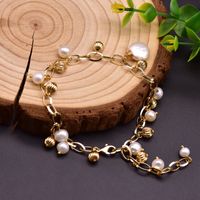 Retro Lady Solid Color Freshwater Pearl Beaded Plating 18k Gold Plated Bracelets sku image 23