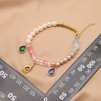 Retro Lady Solid Color Freshwater Pearl Beaded Plating 18k Gold Plated Bracelets sku image 35