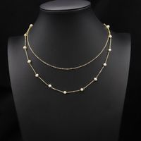 Original Design Geometric Freshwater Pearl Copper Plating 18k Gold Plated Necklace sku image 4