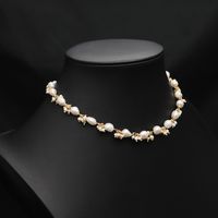 Retro Geometric Freshwater Pearl Copper Plating 18k Gold Plated Necklace main image 4