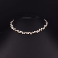 Retro Solid Color Freshwater Pearl Mixed Materials Plating 18k Gold Plated Necklace sku image 2