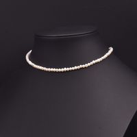 Retro Solid Color Freshwater Pearl Mixed Materials Plating 18k Gold Plated Necklace sku image 1