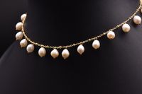 Retro Water Droplets Freshwater Pearl Copper Plating 18k Gold Plated Necklace main image 4