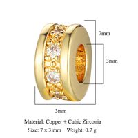 1 Piece 3 * 7mm Hole 3~3.9mm Copper Zircon Solid Color Spacer Bars main image 3