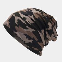 Unisex Casual Retro Color Block Leopard Printing Beanie Hat sku image 6