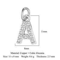 Simple Style Letter Zircon Copper Wholesale Charms Jewelry Accessories sku image 1