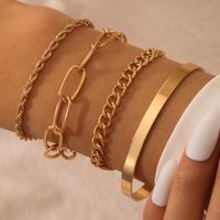 Mode Golden Glattes Armband Set sku image 19