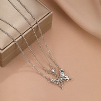 Sweet Butterfly Alloy Zinc Alloy Plating Inlay Artificial Gemstones Women's Necklace main image 2