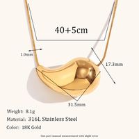 Einfacher Stil Einfarbig Rostfreier Stahl Titan Stahl Überzug Vergoldet Halskette Mit Anhänger main image 4