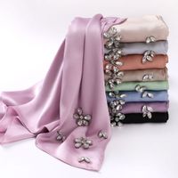 Women's Simple Style Solid Color Flower Chiffon Diamond Kerchief main image 5