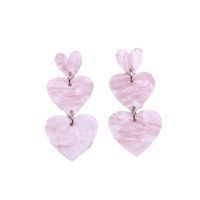 1 Pair Simple Style Heart Shape Printing Arylic Drop Earrings main image 2