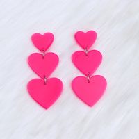 1 Pair Simple Style Heart Shape Printing Arylic Drop Earrings sku image 4