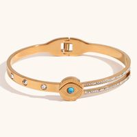 Style Simple L'oeil Du Diable Acier Inoxydable Incruster Zircon Bracelet sku image 3