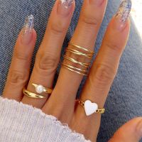 Casual Heart Shape Alloy Plating Women's Open Rings main image 1